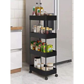 OEM Chariot Roulant - Etagere Mobile - 4 Niveaux - 40 X 22 X 90 Cm - Noir - 1 Unite