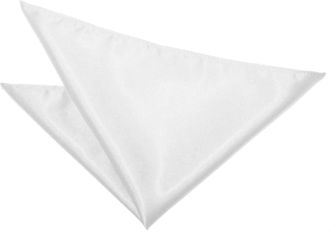 DQT Men Plain Satin Wedding Formal Casual Groom Best Man Office Party Hanky Handkerchief Pocket Square - White