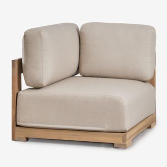 Sklum M&oacute;dulo Esquinero Rinconera Para Sof&aacute; Modular De Jard&iacute;n En Madera De Acacia Brivori Sklum