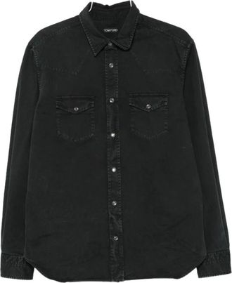 Tom Ford Western Shirt - Heren - Spijkeroverhemden - Zwart - XL - Katoen - Overhemden