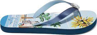 Brighton Womens Vacay Flip Flops In Navy