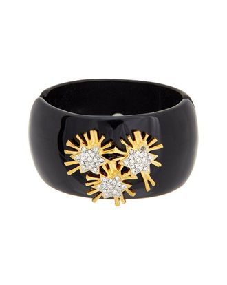Kenneth Jay Lane 22K Plated Hinged Cuff Bracelet