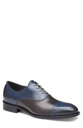Johnston & Murphy Ellsworth Cap Toe Oxford in Navy/brown Italian Calfskin at Nordstrom Rack, Size 9
