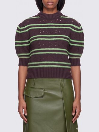 Marni Maglia in puro cashmere a righe con maniche a palloncino
