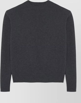 Frankie Shop wool cashmere oversized shoulder pad crew neck ribbed hem sweater