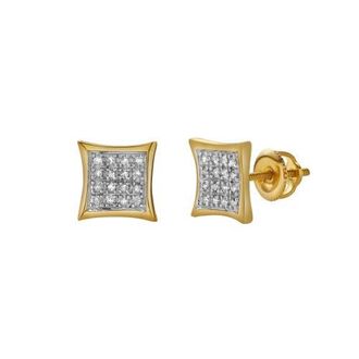 LuvMyJewelry Deslumbrar 10K Yellow Gold Diamond Unisex Earrings - 0.11 Cts at Nordstrom
