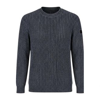 Roberto Ricci Design Velvet Rave Round Knit - Heren - Truien - Blauw - Maat: S Velours