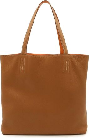 Herm&egrave;s Gold Orange Taurillon Clemence Leather Tote Bag (Pre-Owned)