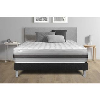 VITALIT Somier Negro + Colch&oacute;n Con Muelles Y Viscoel&aacute;stica 130 X 200