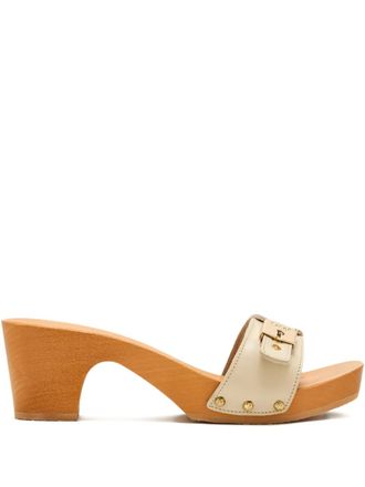 Scholl 65mm Pescura Cameron sandals - women - Wood/Leather/Calf Suede/Polyethylene vinyl acetate (PEVA) - 39 - White