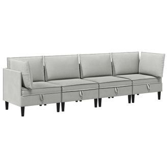 vidaXL Juego De Muebles De Sal&oacute;n 4 Uds. Gris Claro Tela Vidaxl