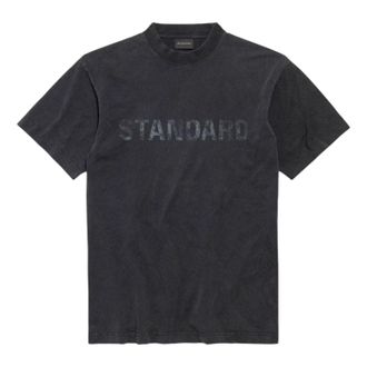 Balenciaga Standard T-shirt Regular Fit Black Faded 850261TTVC71041