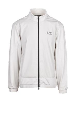 Emporio Armani Light Grey Polyamide Elastane Mens Zip Sweatshirt
