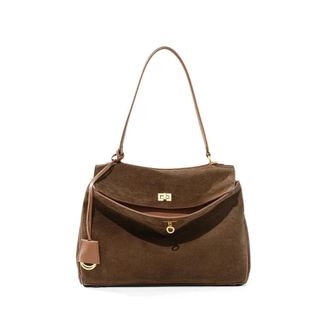 Generic Compatible For Womens Suede genuine leather Bag Shoulder Handbag Large Capacity Single Tote(Coffee)