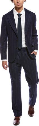 Brunello Cucinelli 2Pc Wool, Silk, & Cashmere-Blend Suit With Pleated Pant