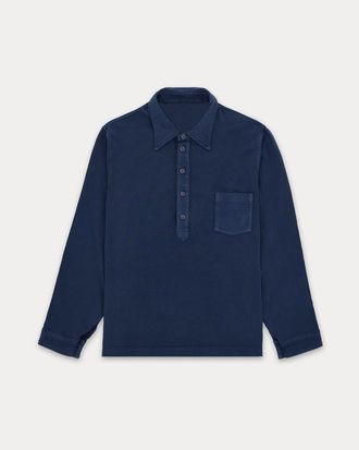 Fortela Grayson Long Sleeve Polo in Indigo at Nordstrom, Size X-Small Eu