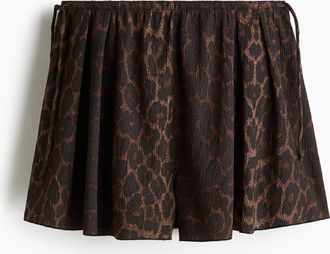 H&M Gecrinkelte Jerseyshorts - Brown