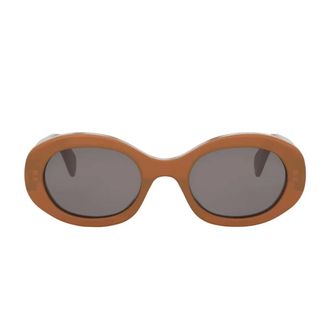 Celine Sunglasses, female, Brown, 52 MM, Brown Oval Sunglasses with Grey Lenses