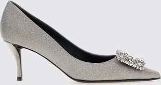 Roger Vivier D&eacute;collet&eacute; Roger Vivier in pelle glitter con applicazione gioiello