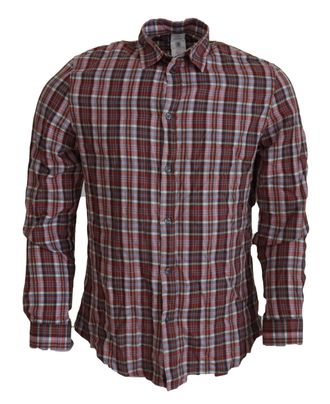 Gianfranco Ferre Checke Cotton Long Sleeves Casual Mens Shirt