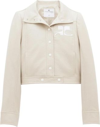 Courr&egrave;ges Licht Logo Patch Jas - Dames - Zomerjassen - Beige - 2XS - Katoen - Jassen