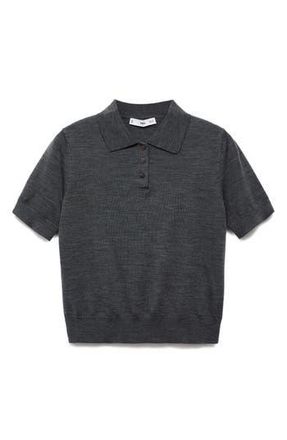 Mango Selection Wool Sweater Polo in Medium Heather Grey at Nordstrom Rack, Size X-Small