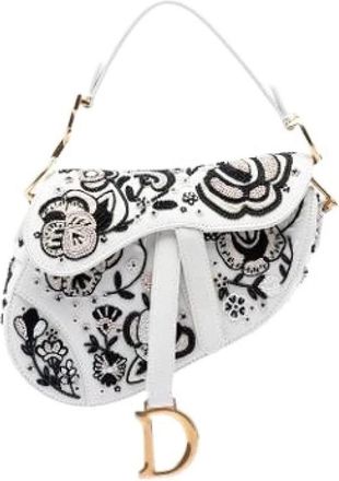 Dior Pre-owned Saddle Bag - Dames - Vintage Schoudertas - Wit - ONE Size - Leer - Vintage