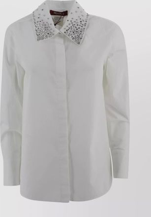 Max Mara crystal embellished poplin shirt