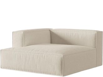 MICADONI Modulare Xl Design Chaiselongue Nuria mit Armlehne links - Samtbezug