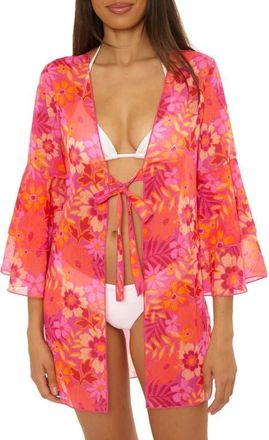 BECCA by Rebecca Virtue Copacabana Chiffon Cover-Up Tunic in Pink Multi at Nordstrom, Size Medium