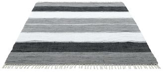 THEKO Teppich »Stripe Cotton, handgewebt« rechteckig 5 mm Höhe Flachgewebe, gestreift, reine Baumwolle, mit Fransen, auch als Läufer