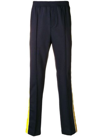 Kenzo side stripe track pants - men - Polyamide/Spandex/Elastane/Wool/Cotton - 46 - Blue
