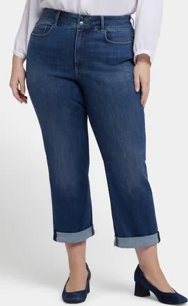 NYDJ Bailey High Waist Crop Relaxed Straight Leg Jeans in Asturia Shore at Nordstrom, Size 20W