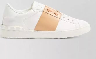 Valentino Garavani leather sneakers contrasting panel round toe sole