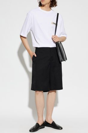Jacquemus T-shirt With Logo Patch, Mens, White
