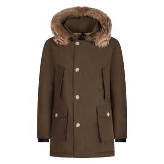 Woolrich Arctische parka met afneembare bontkraag - Heren - Parka Jassen - Groen - XL - Katoen - Jassen
