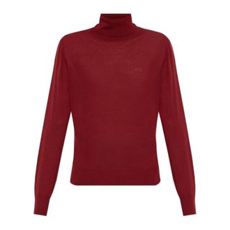 Dsquared2 Wollen trui - Dames - Coltruien - Rood - M - Wol - Truien & Vesten