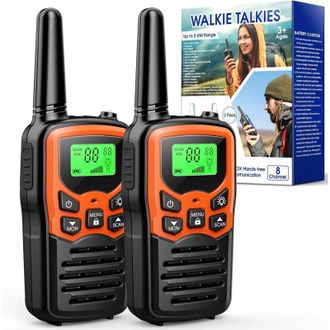 OEM Walkie-talkies Digitales De Largo Alcance (8 Km), Pantalla Lcd, Sonido Digital, Comunicaci&oacute;n Y Juego De Acci&oacute;n Para Aventuras Al Aire Libre, Clip Para