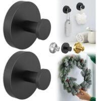 OEM 2 Ganchos, Ganchos De Ventosa Impermeables De Acero Inoxidable, Para Montaje En Paredes De Ducha De Cristal, Azulejos Y Espejos (negro) - Crezuo