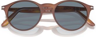 Persol 0po3092sm Rounded Acetate Sunglasses with Tortoiseshell Pattern