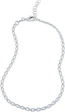 Savvy Cie Jewels Enamel Dot Chain Anklet in Silver/white at Nordstrom Rack