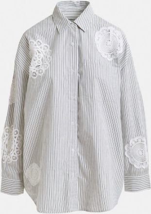 Essentiel Womens Identical Lace Applique Shirt In White