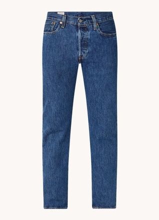 Levi's 501 high rise straight leg jeans met stonewash