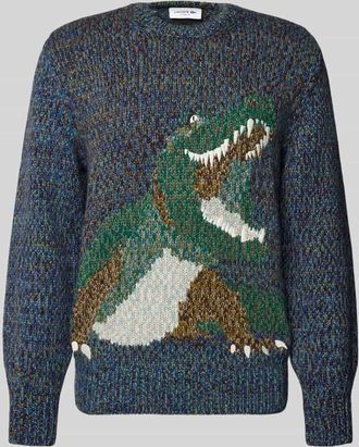 Lacoste Regular Fit Strickpullover aus Woll-Mix in Blau, Größe XL