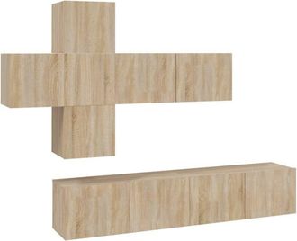 vidaXL Set De Muebles Para Tv 7 Pzas Madera Contrachapada Roble Sonoma Vidaxl