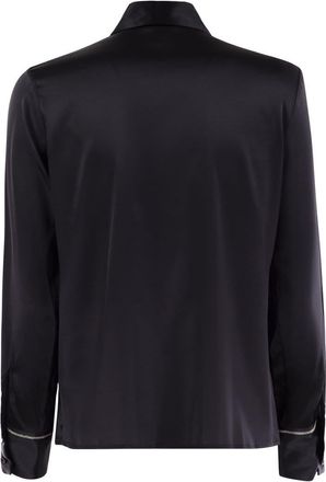 PESERICO Peserico Womens Silk Crepe Shirt - Black - Size EU 46 (Womens)
