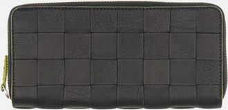 Dragon Diffusion Womens Check Zip Around Wallet In Black