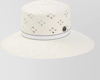 Maison Michel ludi plumethis brisa hat striped band