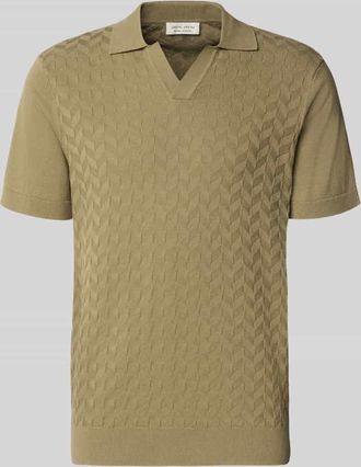 Casual Friday Casual Friday Regular Fit Poloshirt mit Strukturmuster Modell DYRVIK in Khaki, Gr&ouml;&szlig;e XXL