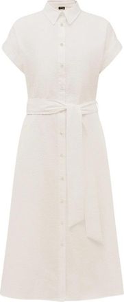 Kiton Gestempelde Katoenen Dagjurk - Dames - Shirt Kleedjes - Wit - S - Katoen - Kleedjes
